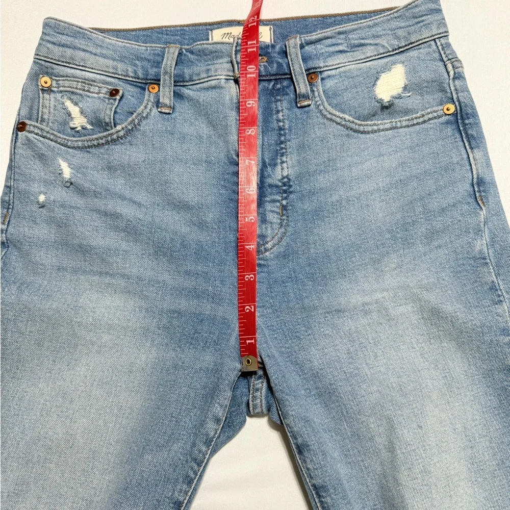 Perfect Vintage Madewell Light Wash Blue Distressed Straight Leg Jeans Size 26